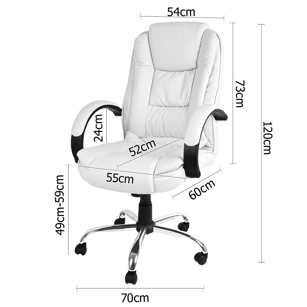 Executive PU Leather Office Computer Chair White