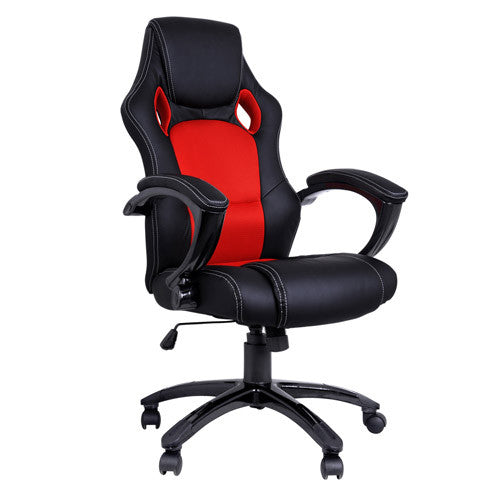 Executive PU Leather Office Computer Chair Black Red