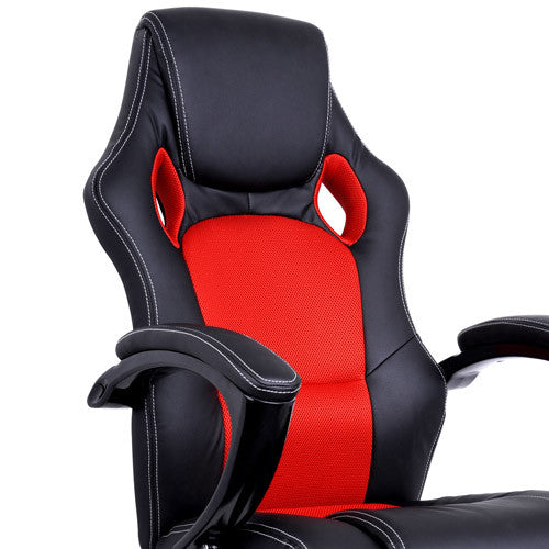 Executive PU Leather Office Computer Chair Black Red