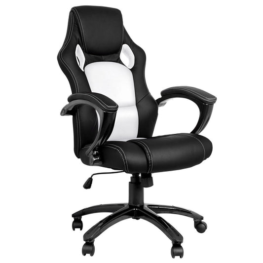 Executive PU Leather Office Computer Chair Black White