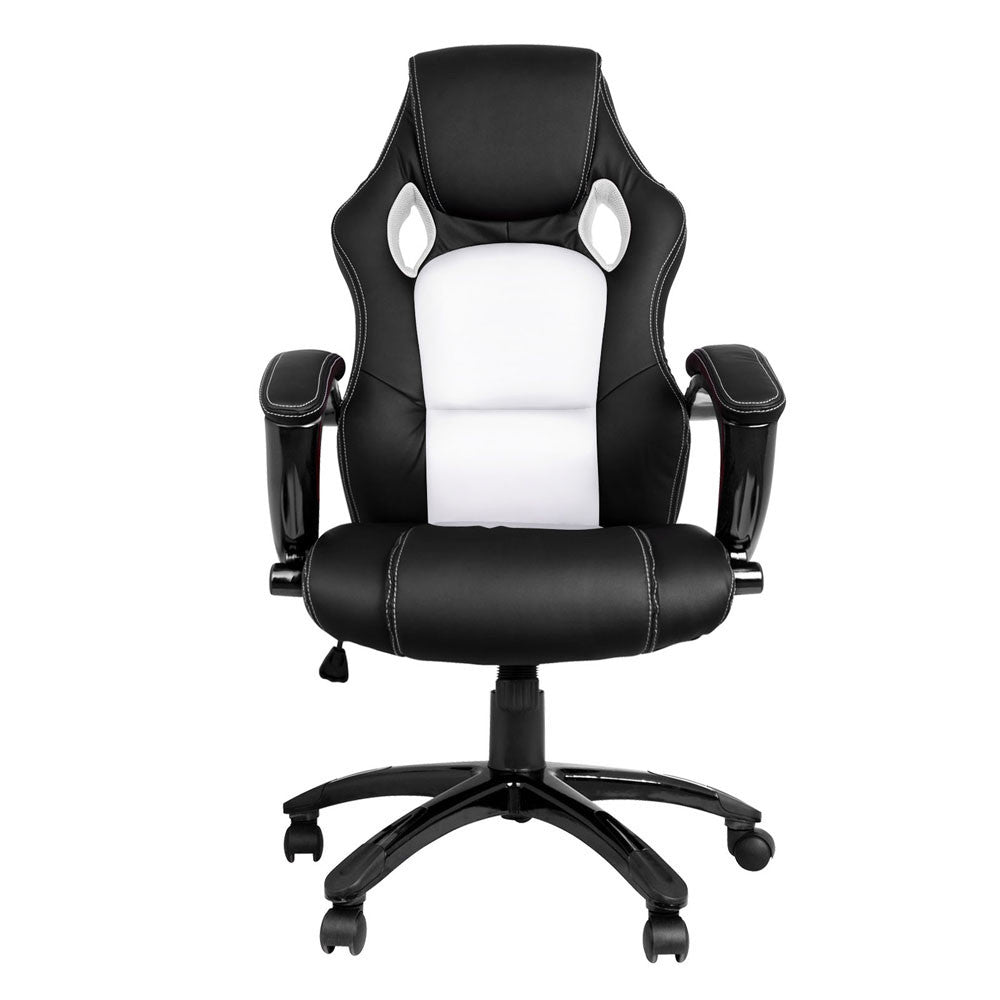 Executive PU Leather Office Computer Chair Black White