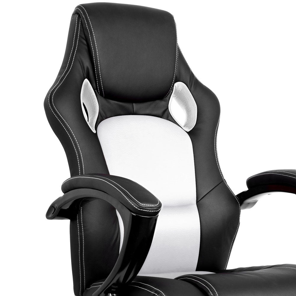 Executive PU Leather Office Computer Chair Black White