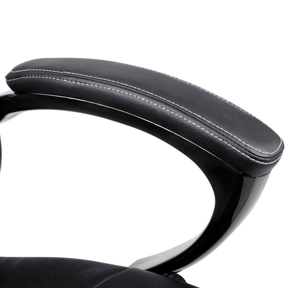 Executive PU Leather Office Computer Chair Black White