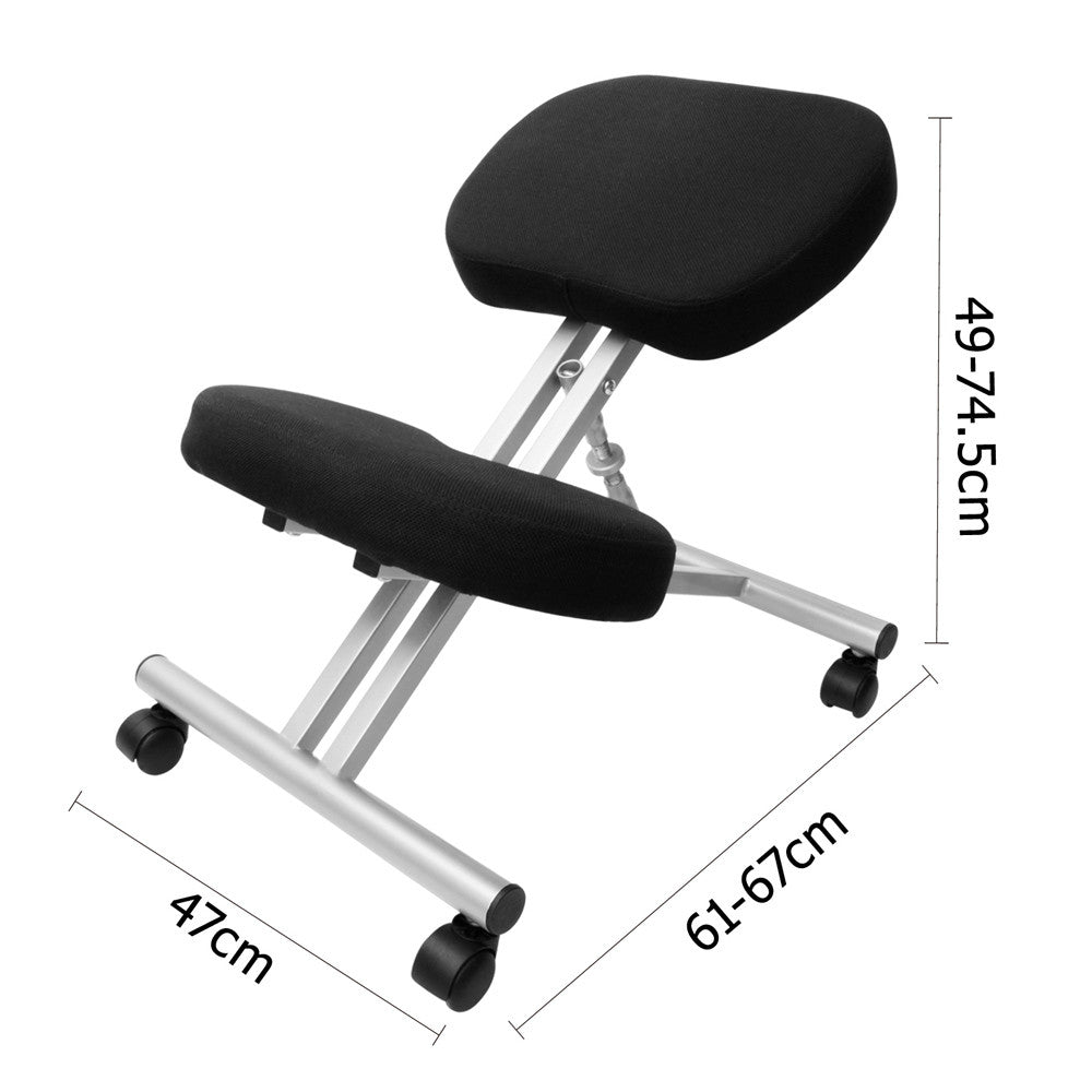 Adjustable Kneeling Chair Office Stool Silver