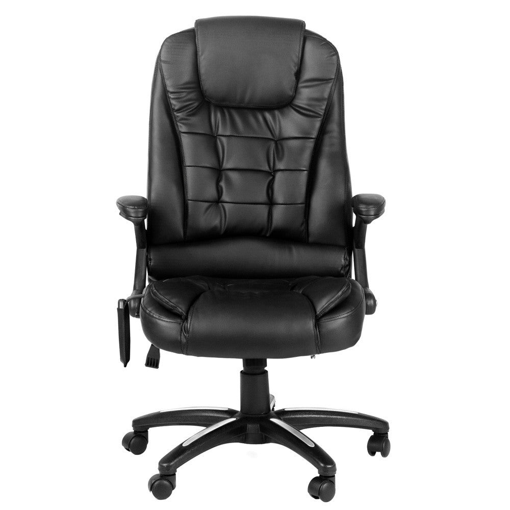 8 Point Massage Executive PU Leather Office Computer Chair Black