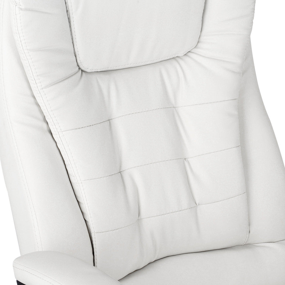 8 Point Massage Executive PU Leather Office Computer Chair White