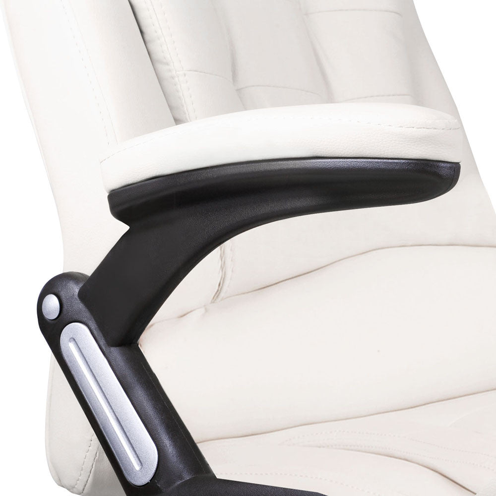 8 Point Massage Executive PU Leather Office Computer Chair White