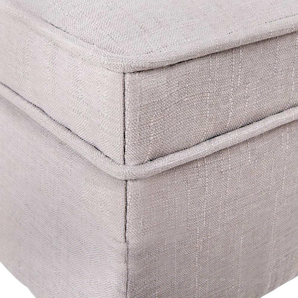 Linen Fabric Storage Ottoman – Beige