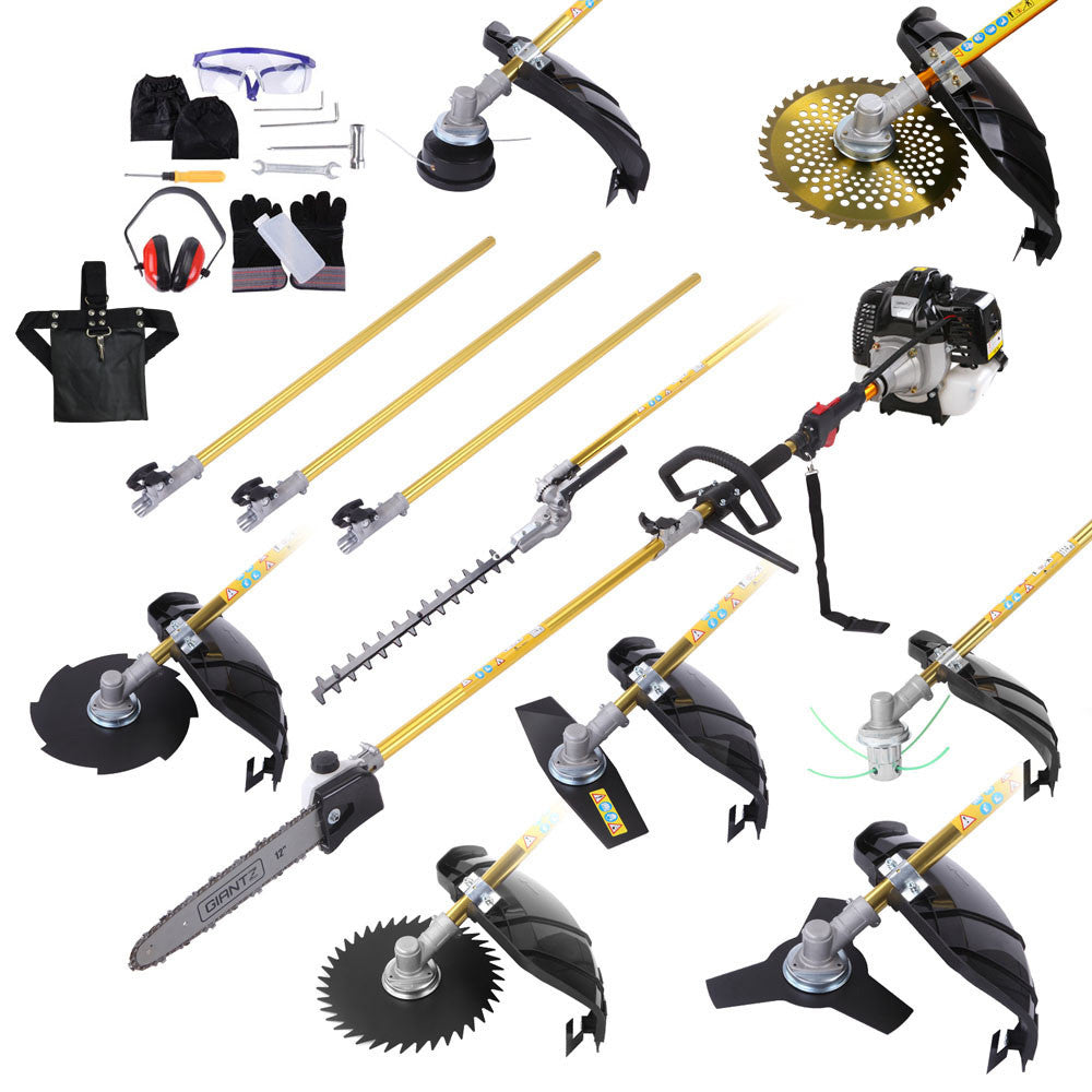 65cc 9 In 1 Petrol Pole Chainsaw Hedge Trimmer Whipper Snipper Pruner