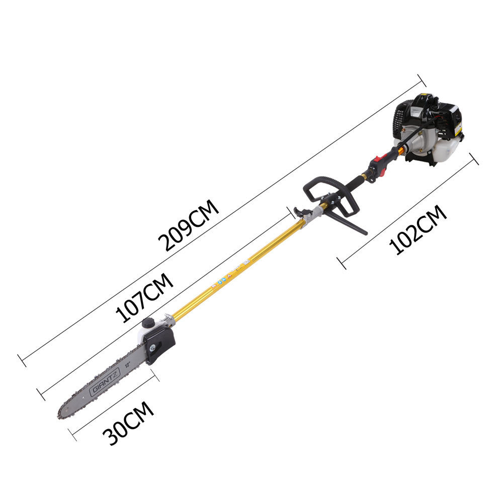 65cc 2 In 1 Petrol Pole Chainsaw Hedge Trimmer Pruner