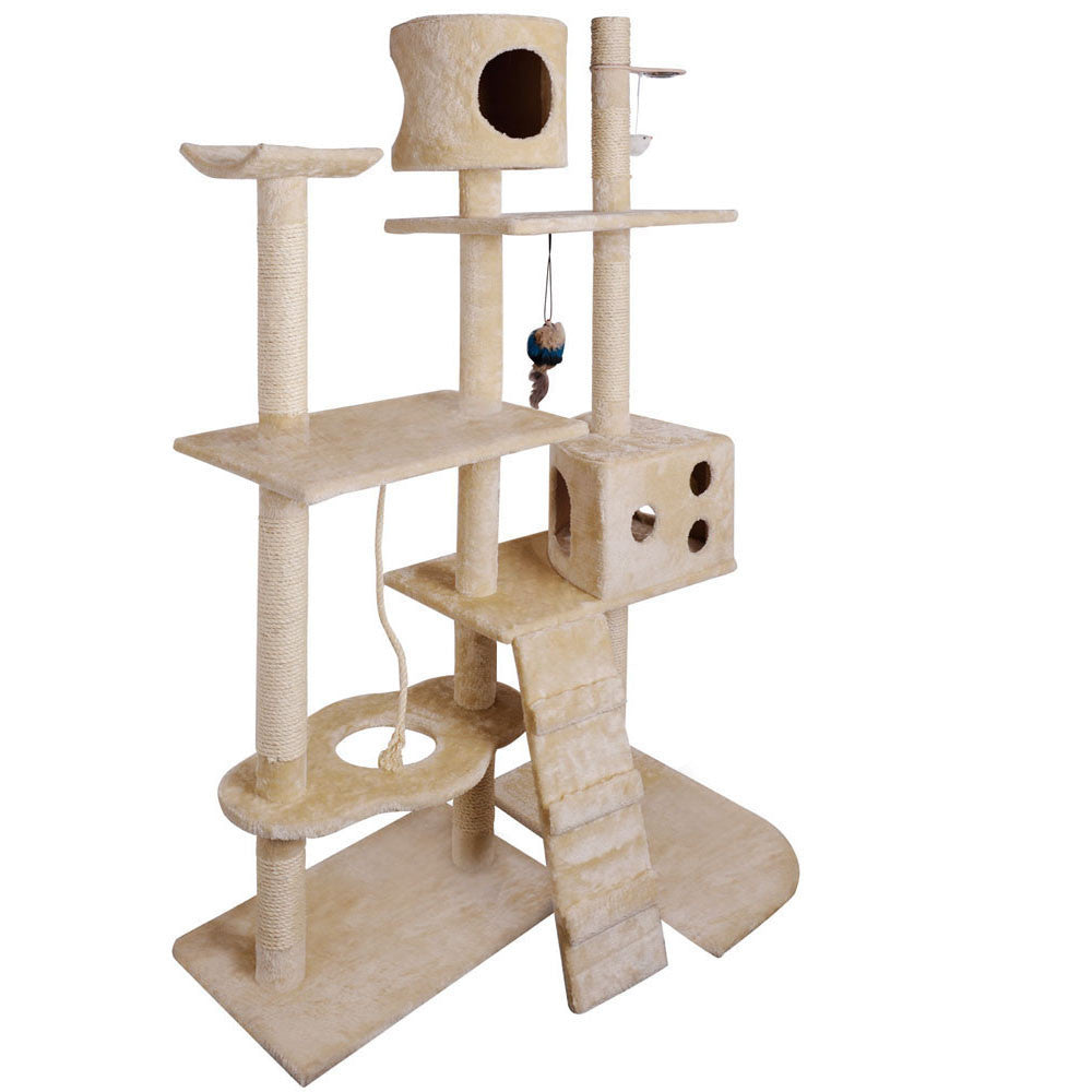 Cat Scratching Poles Post Furniture Tree 170cm Beige