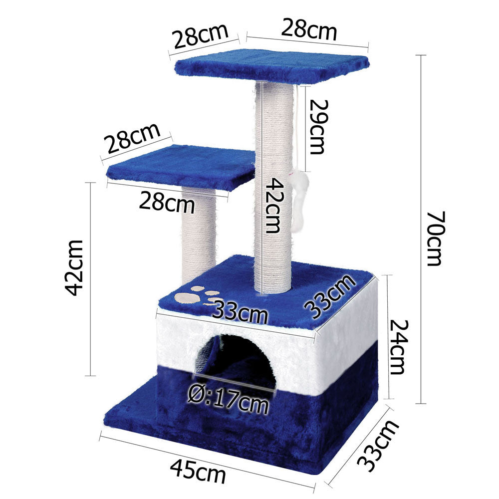 Cat Scratching Poles Post Furniture Tree House Blue