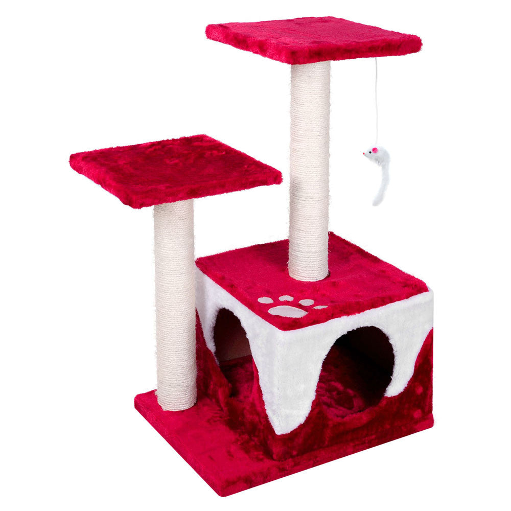 Cat Scratching Poles Post Furniture Tree House Red