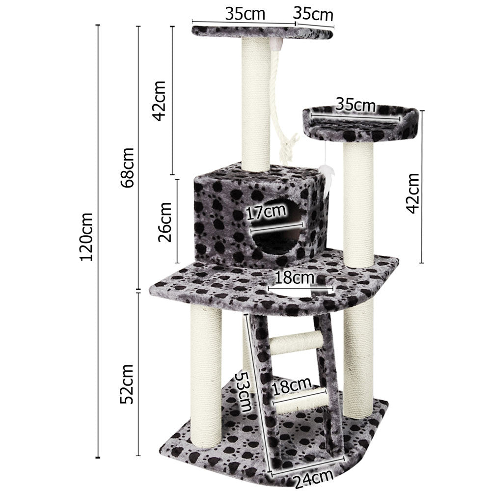 Cat Scratching Poles Post Furniture Tree House Condo Black Grey