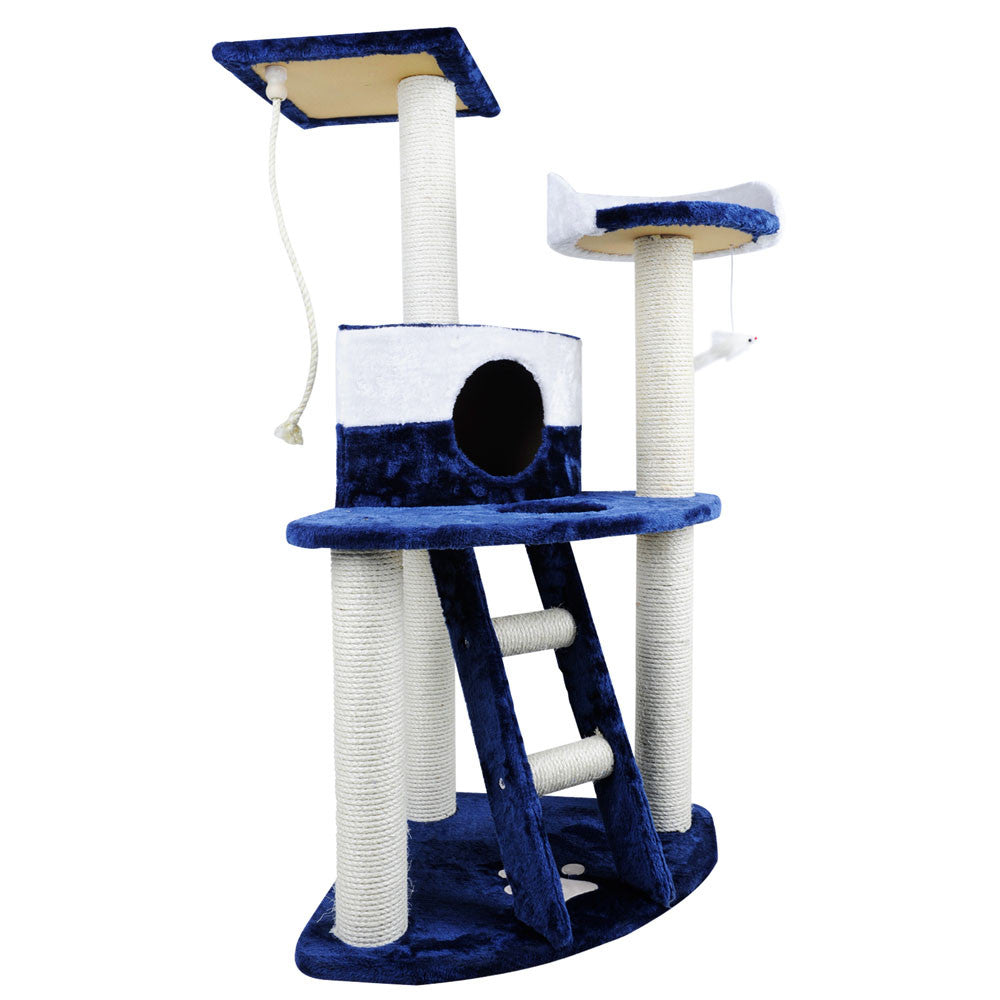 Cat Scratching Poles Post Furniture Tree House Condo Blue White