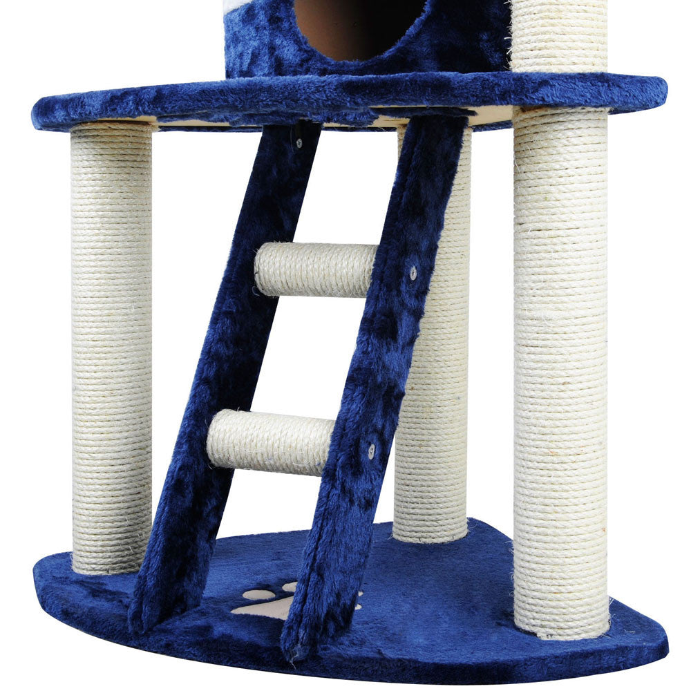 Cat Scratching Poles Post Furniture Tree House Condo Blue White