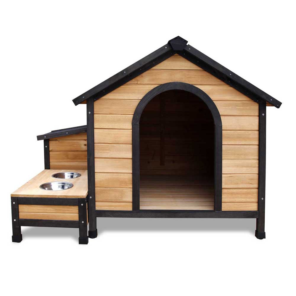 Timber Dog Kennel w/ Food Bowls