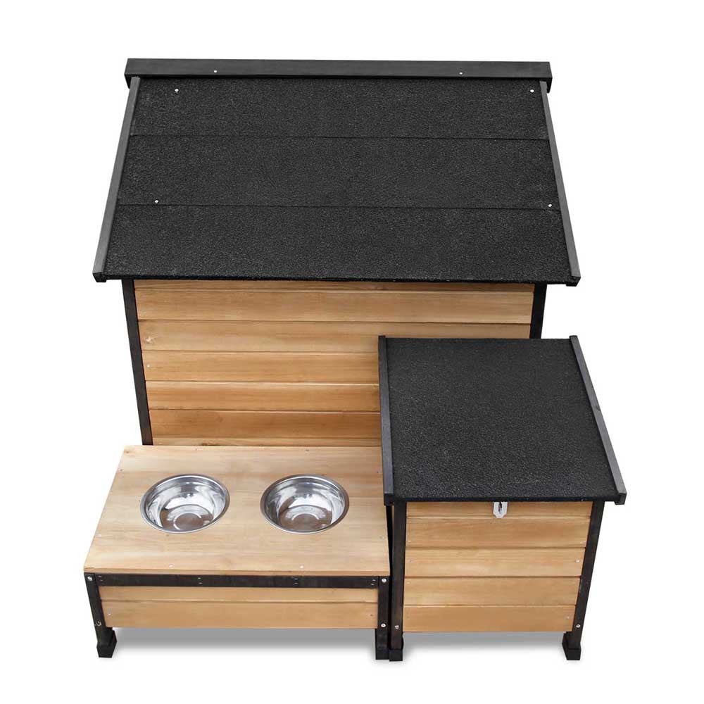 Timber Dog Kennel w/ Food Bowls