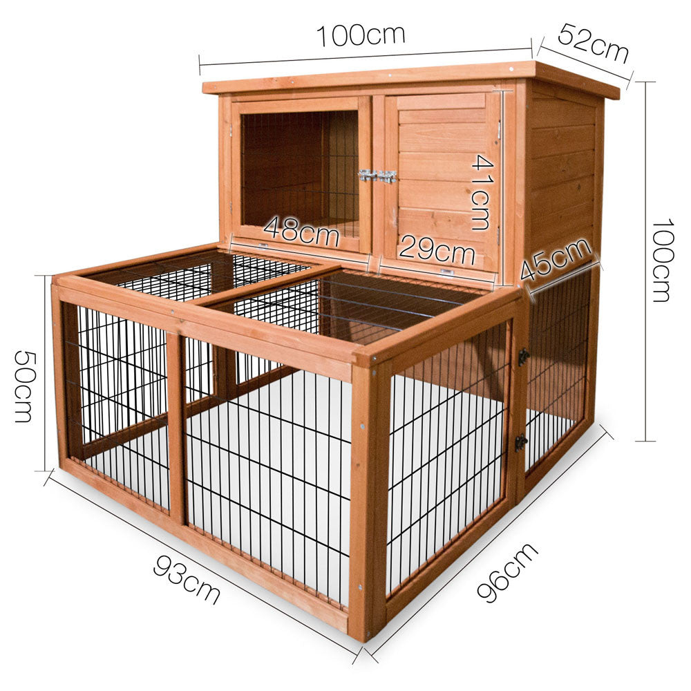 Deluxe Rabbit Cage Hutch w/ Under-Run