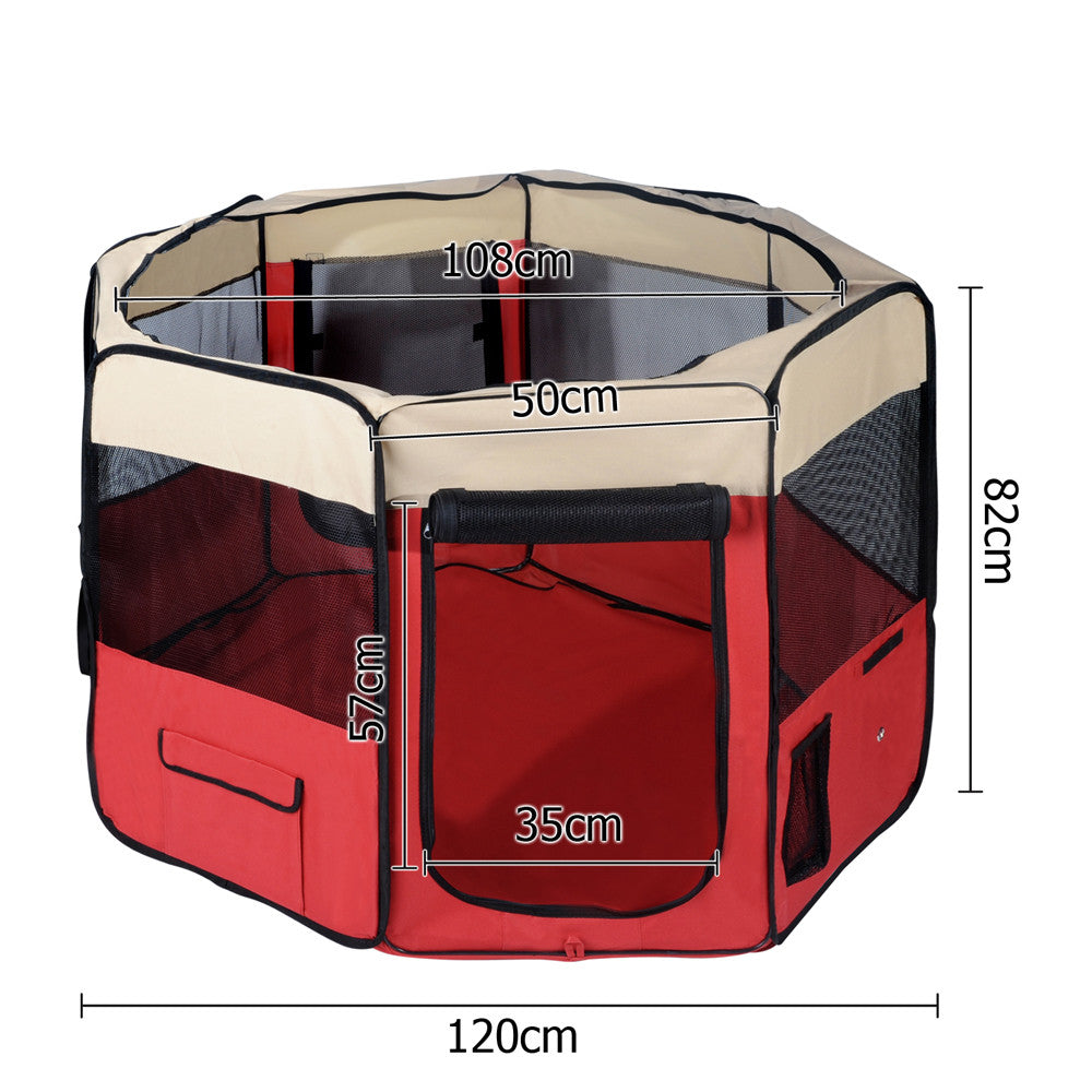 Pet Dog Puppy Cat Exercise Playpen Crate Cage Tent Red