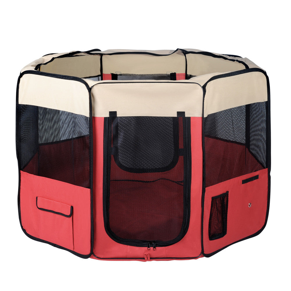 Pet Dog Puppy Cat Exercise Playpen Crate Cage Tent Red