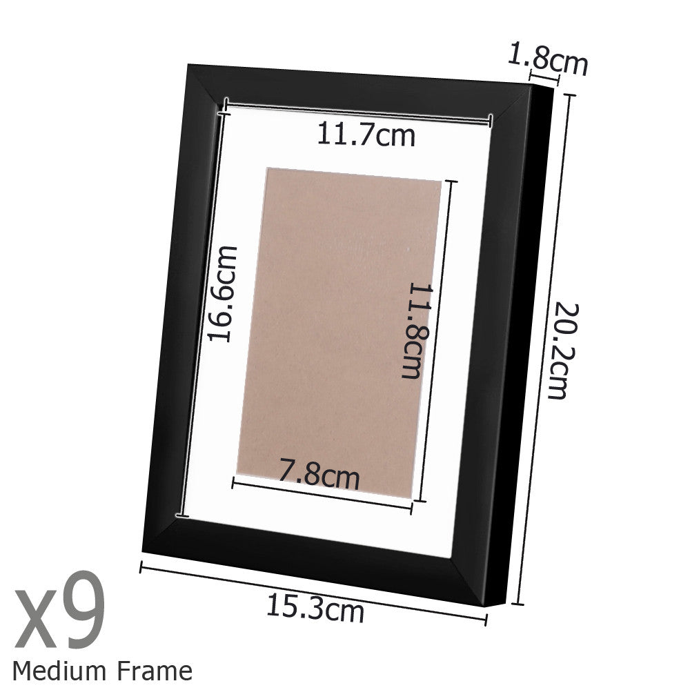 23 pcs Photo Frames Set Wall Black