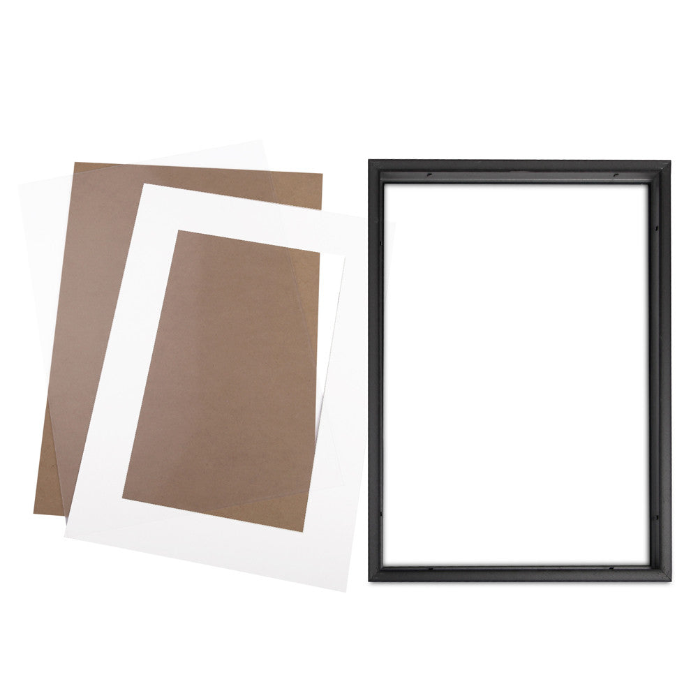 3 pcs Photo Frames Set Wall Black