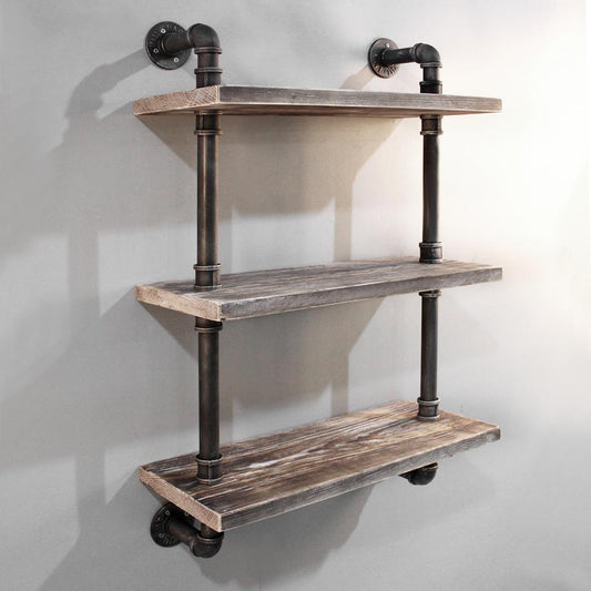 Rustic Industrial DIY Floating Pipe Shelf