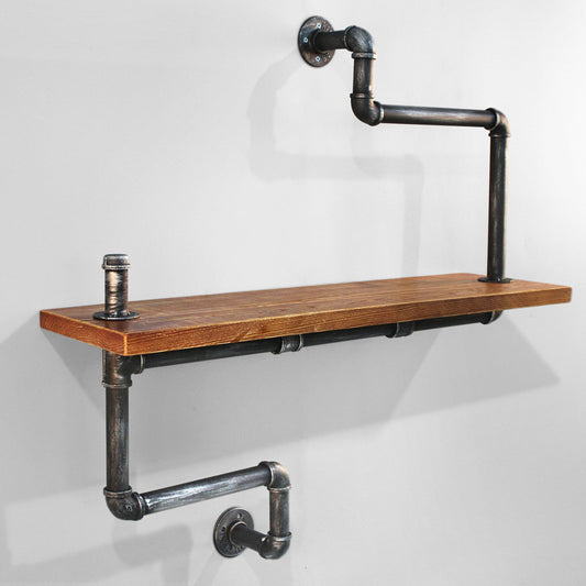 Rustic Industrial DIY Floating Pipe Shelf