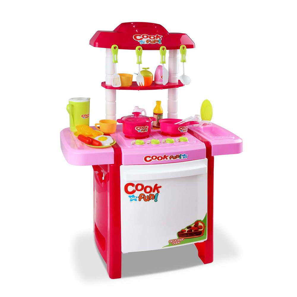 Kids Play Set Little Chef Kitchen 25 Piece - Pink