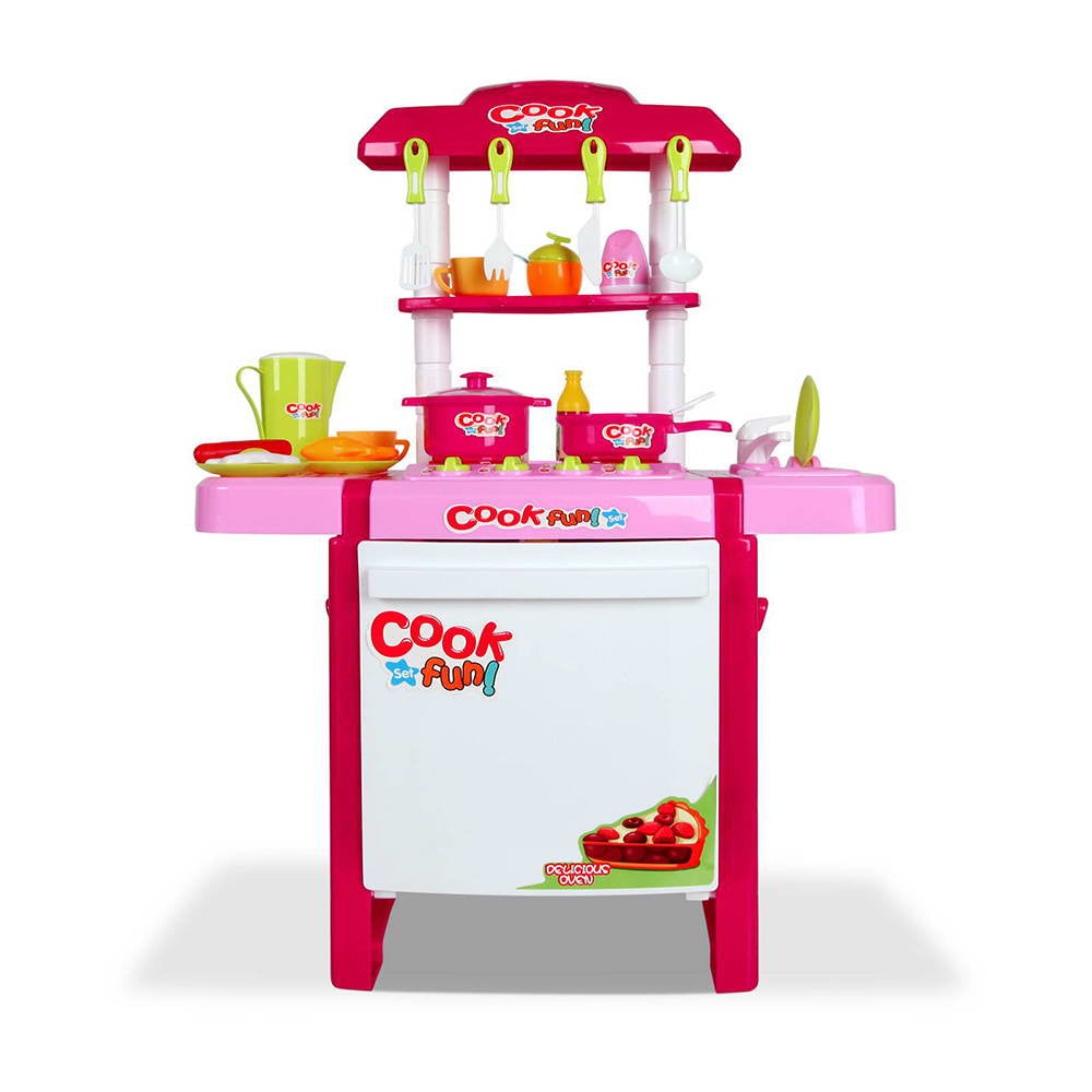 Kids Play Set Little Chef Kitchen 25 Piece - Pink