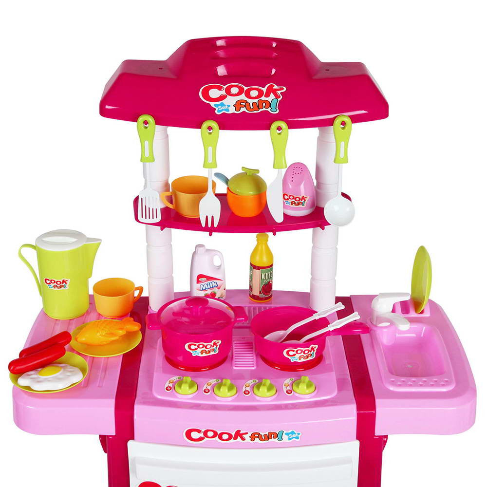 Kids Play Set Little Chef Kitchen 25 Piece - Pink