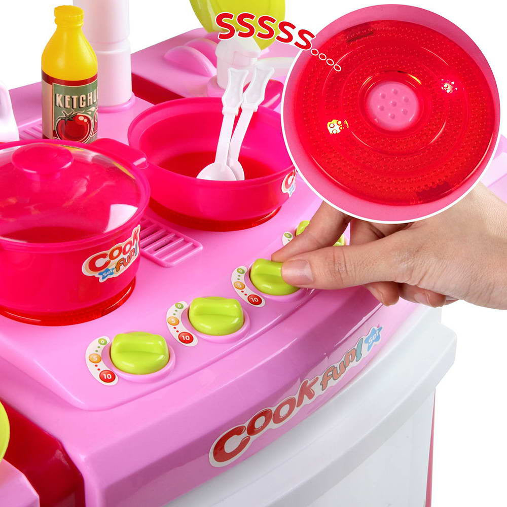 Kids Play Set Little Chef Kitchen 25 Piece - Pink