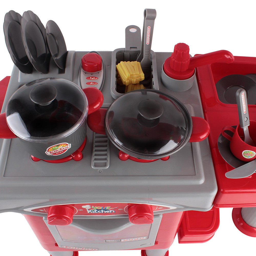 Kitchen Pretend Play Set Red