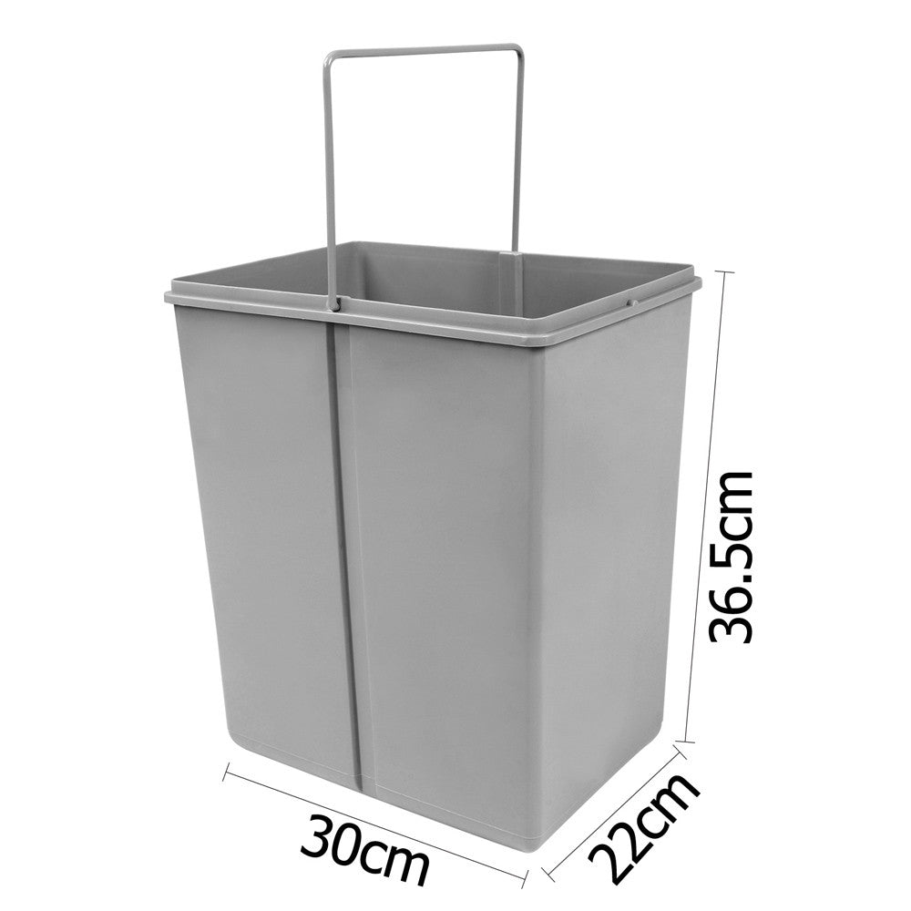 Dual Side Pull Out Rubbish Waste Basket 2 x 20L