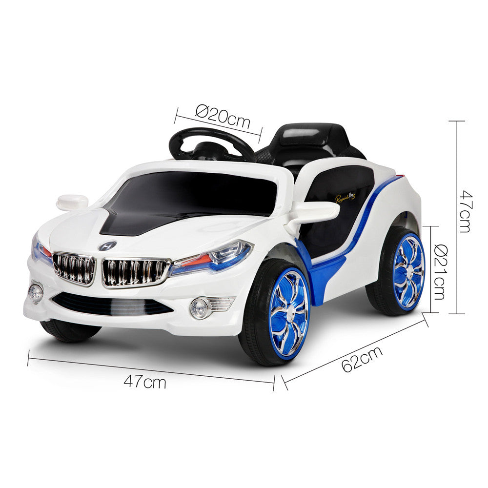 Kids Ride on Car w/ Remote Control Blue White