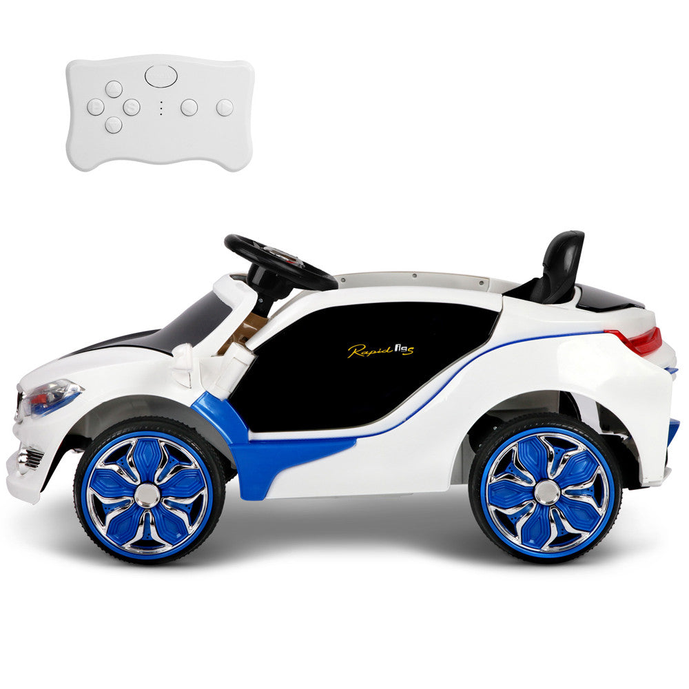 Kids Ride on Car w/ Remote Control Blue White