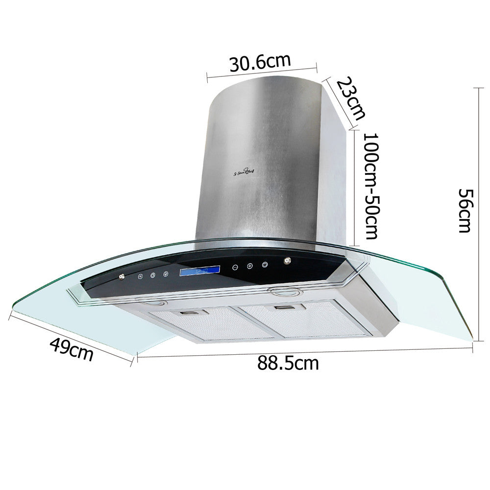 5 Star Chef 3 Fan Speed Rangehood 90cm