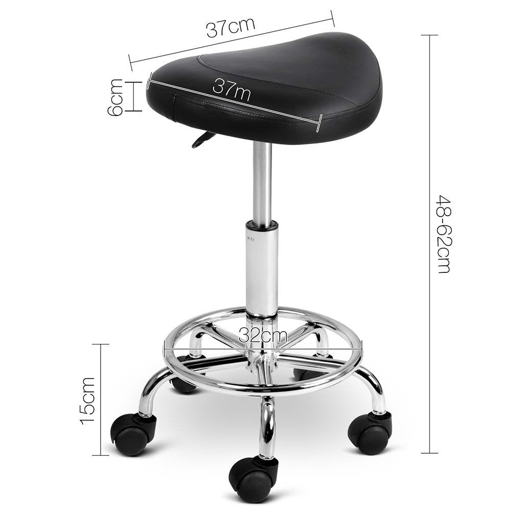 Saddle PU Swivel Salon Stool Black