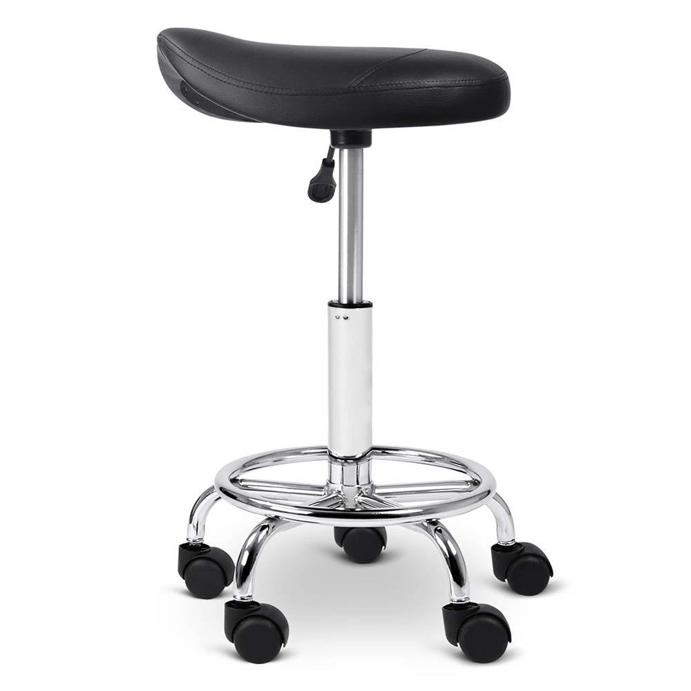 Saddle PU Swivel Salon Stool Black