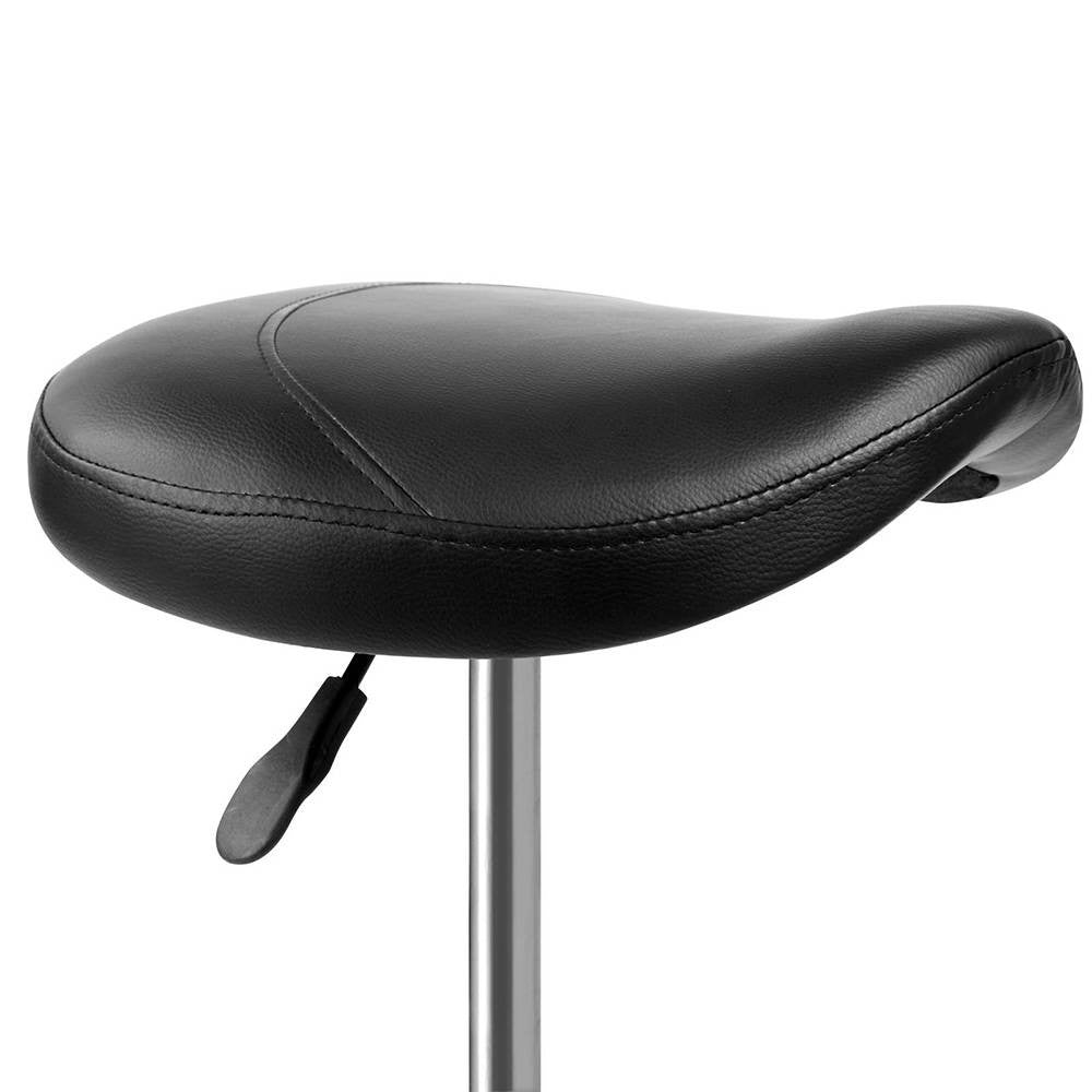 Saddle PU Swivel Salon Stool Black