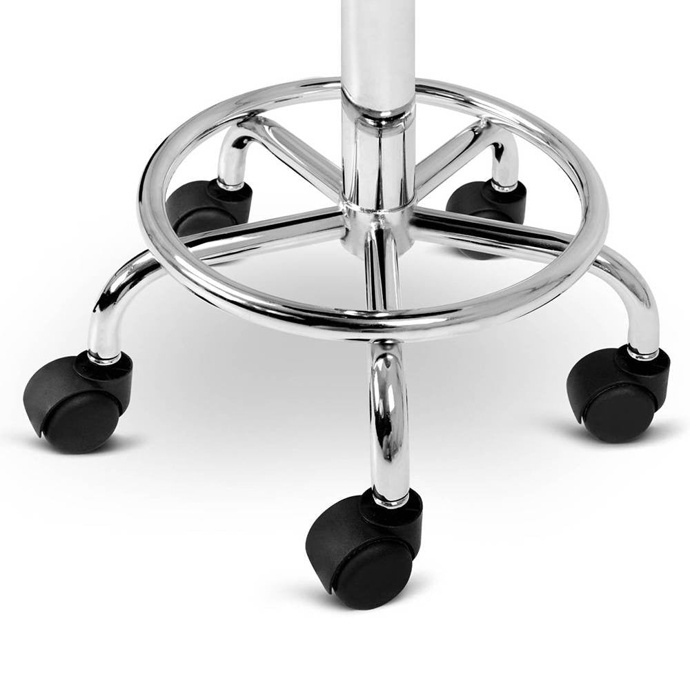 Saddle PU Swivel Salon Stool White