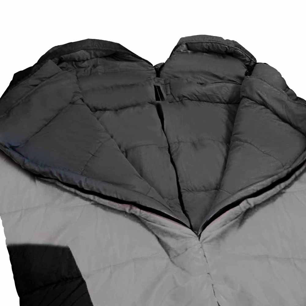 Camping Envelope Sleeping Bag Double Grey Black