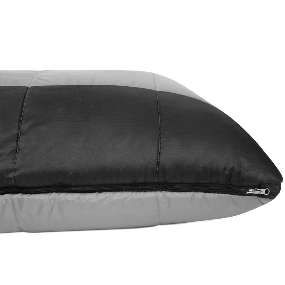 Camping Envelope Sleeping Bag Double Grey Black