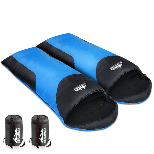 Camping Envelope Sleeping Double Bag Blue Black