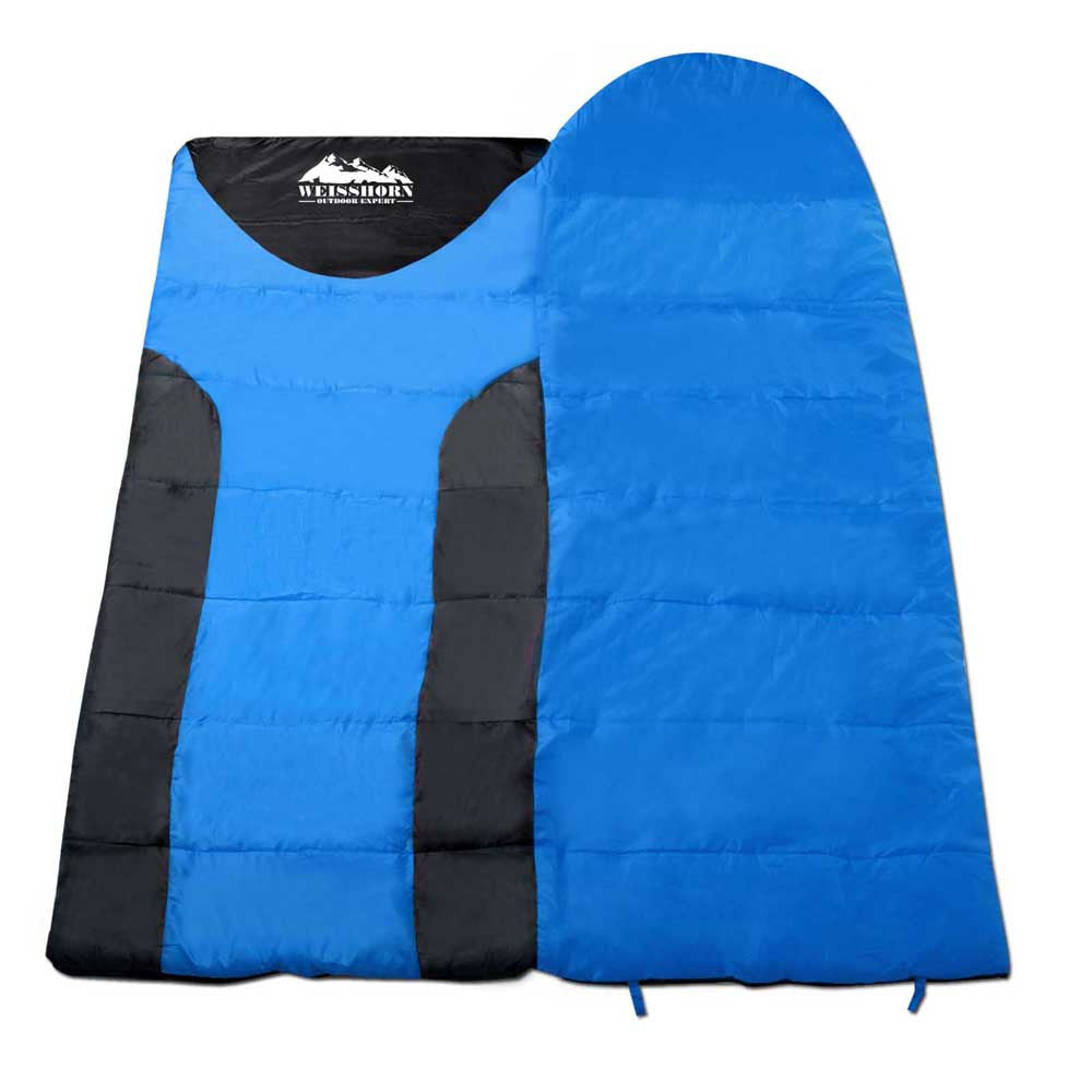 Camping Envelope Sleeping Double Bag Blue Black