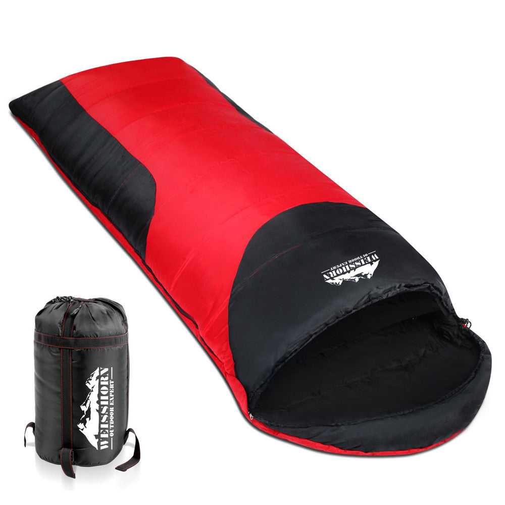 Camping Envelope Sleeping Bag Single Red Black