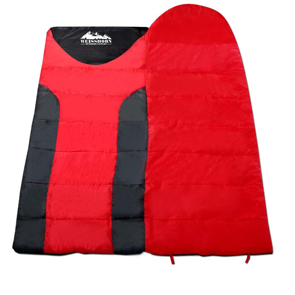 Camping Envelope Sleeping Bag Single Red Black