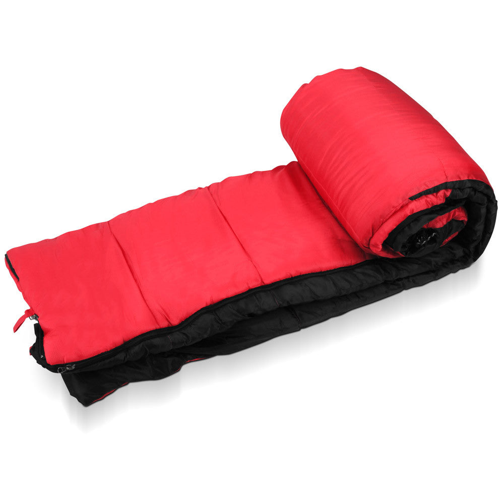 Camping Envelope Sleeping Bag Single Red Black