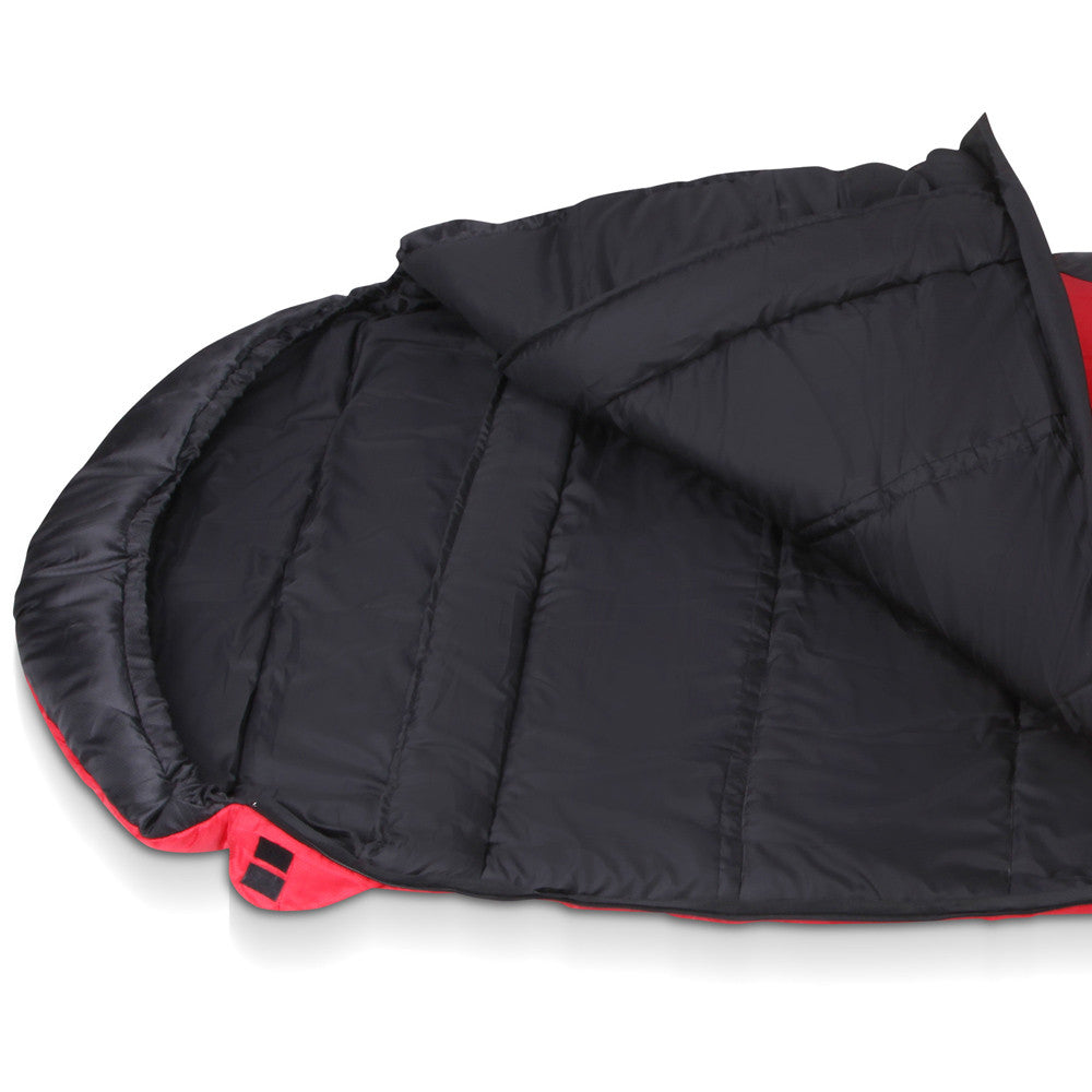 Camping Envelope Sleeping Bag Single Red Black